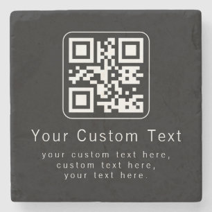 Dessous-de-verre En Pierre Code QR personnalisable & modèle de texte modifiab