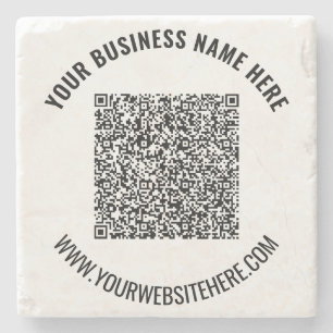 Dessous-de-verre En Pierre Code QR personnalisé et Modèle de Dessous de verre