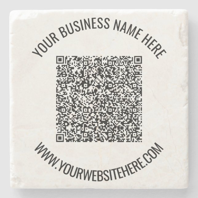 Dessous-de-verre En Pierre Code QR personnalisé et texte Dessous de verre de  (Devant)
