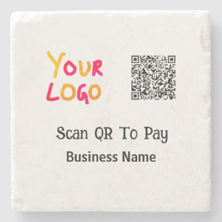 Dessous-de-verre En Pierre Code QR simple et minimal pour payer le nom de l'e