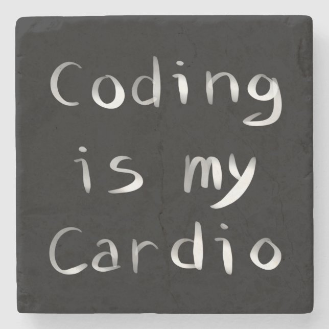 Dessous-de-verre En Pierre Coding est mon Coder programmeur Cardio Funny (Devant)