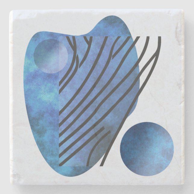 Dessous-de-verre En Pierre Coeur bleu (Devant)