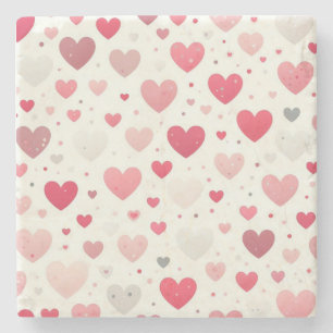 Dessous-de-verre En Pierre Coeur coloré de la Saint Valentin