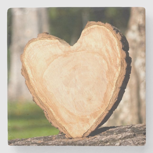 Dessous-de-verre En Pierre coeur en bois (Devant)