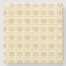 Coeur rose À damiers Motif Saint Valentin