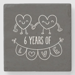 Dessous-de-verre En Pierre Coeurs de calèche-cadeaux du 6e anniversaire