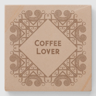 Dessous-de-verre En Pierre Coffee Lover Add Your Text Celtic Style Border Art
