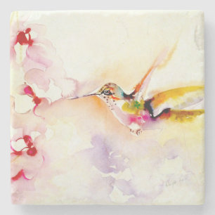 Dessous-de-verre En Pierre Colibri "En rose"