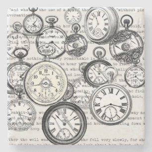 Dessous-de-verre En Pierre Collage Montre de Goût Victorien Alice au Pays des
