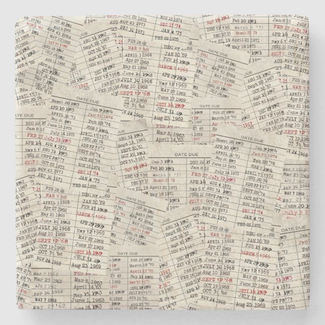 Dessous-de-verre En Pierre Collection de cartes Retro Library (Devant)