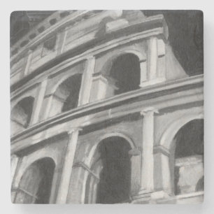 Dessous-de-verre En Pierre Colosseum romain avec les dessins architecturaux