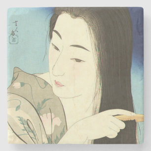 Dessous-de-verre En Pierre Combing Her Hair (Beautiful Asian Woman) (Kotondo)