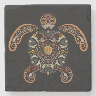 Dessous-de-verre En Pierre Conception colorée de tortues vintages