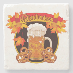 Dessous-de-verre En Pierre Conception de la fête de la bière ronde