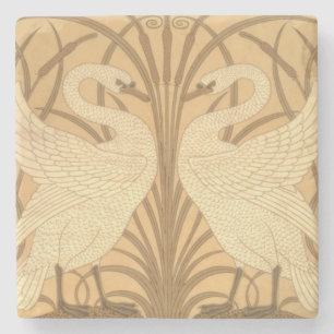 Dessous-de-verre En Pierre Conception de papier peint de cygne