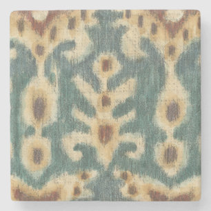 Dessous-de-verre En Pierre Conception décorative d'un tissu Ikat par Charikli