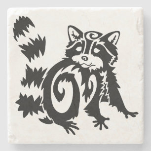Dessous-de-verre En Pierre Conception du Raccoon tribal Woodland