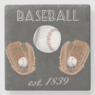 Dessous-de-verre En Pierre Conception vintage du tableau de baseball