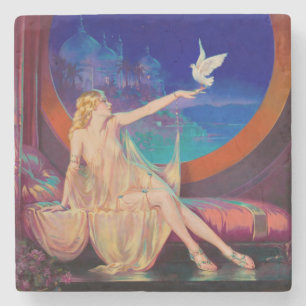 Dessous-de-verre En Pierre Concubine de Sultana le sultan arabe 1925