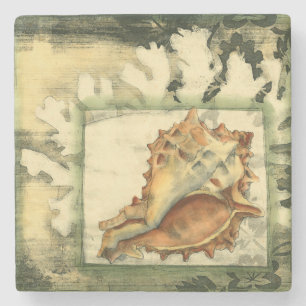 Dessous-de-verre En Pierre Conque Shell de silhouette
