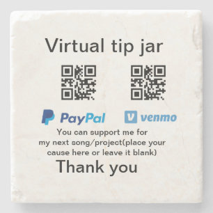 Dessous-de-verre En Pierre Conseil virtuel jar q r code argent don PayPal ven