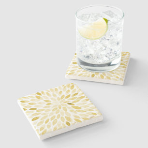 Dessous-de-verre En Pierre Contours de brosse jaune aquarelle