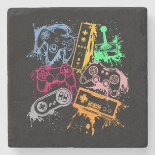 Dessous-de-verre En Pierre Contrôleurs de console de jeu vidéo Retro 80's 90'