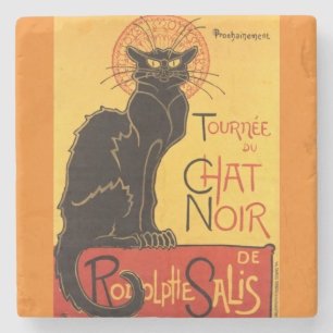 Dessous-de-verre En Pierre Conversation Noir Steinlen Belle Epoque Art Vintag