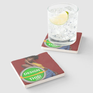 Dessous-de-verre En Pierre COOL ! Dessous de verre en calcaire - Personnalisé