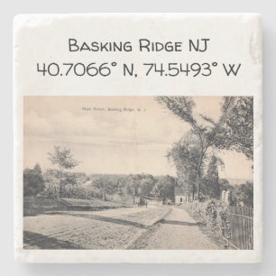 Dessous-de-verre En Pierre Coordonnée de la carte NJ de Basking Ridge 1906 St