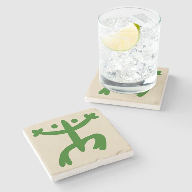 Dessous-de-verre En Pierre Coqui vert (Côté)