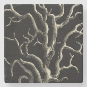 Dessous-de-verre En Pierre Corail noir et tan