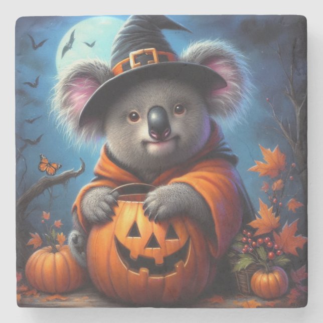Dessous-de-verre En Pierre Costume Koala Halloween (Devant)