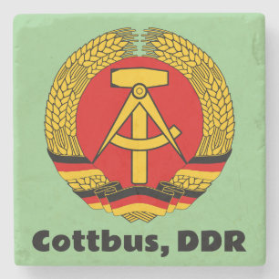 Dessous-de-verre En Pierre Cottbus, Allemagne de l'Est (DDR, RDA) Ossi