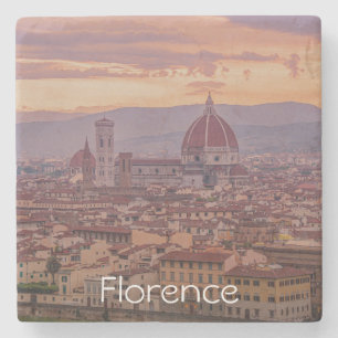 Dessous-de-verre En Pierre Coucher de soleil sur Florence, Italie