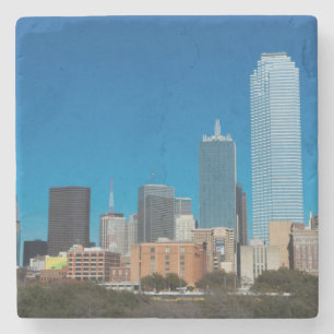 Dessous-de-verre En Pierre Coucher de soleil sur la ligne d'horizon de Dallas