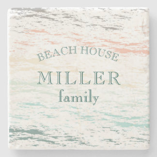 Dessous-de-verre En Pierre coucher de soleil sur la plage monogram beach hous