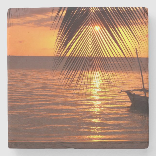 Dessous-de-verre En Pierre Coucher du soleil (Devant)