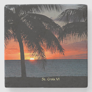 Dessous-de-verre En Pierre Coucher du soleil Îles Vierges de St Croix des