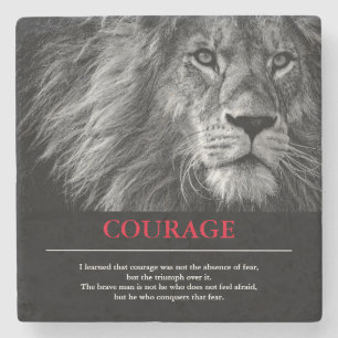 Dessous-de-verre En Pierre Courage Lion Motivationnel Inspiration