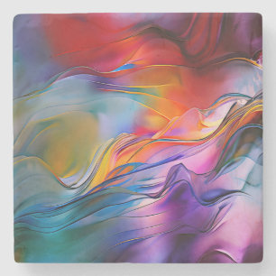 Dessous-de-verre En Pierre "Courants chromatiques" Abstrait contemporain