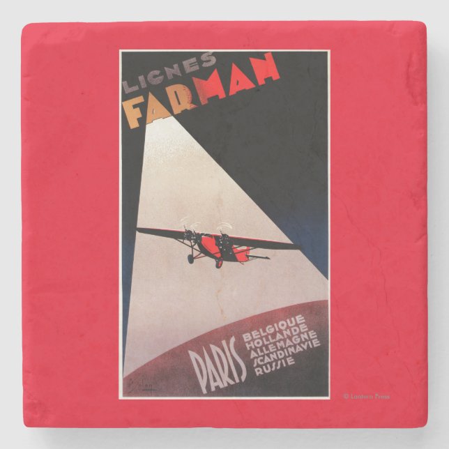 Dessous-de-verre En Pierre Courrier de promo de monoplan de Farman 300 de (Devant)