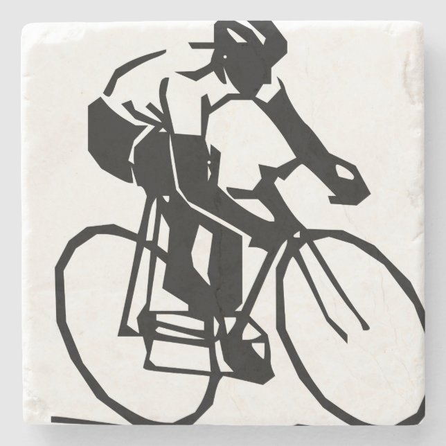 Dessous-de-verre En Pierre Course à vélo (Devant)