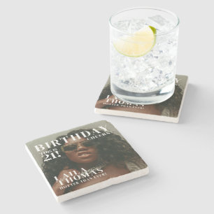 Dessous-de-verre En Pierre Couverture du magazine de fête d'anniversaire pers