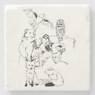 Dessous-de-verre En Pierre Créatures en bois d'insigne