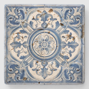 Dessous-de-verre En Pierre Créez Votre Propre Bleu Argenté Européen Vintage