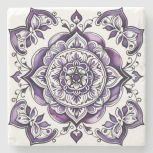 Dessous-de-verre En Pierre Créez Votre Propre Carrelage Violet de Style Médit