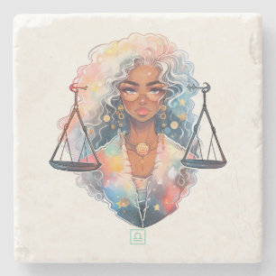 Dessous-de-verre En Pierre Créez Votre Propre Femme Afro-Américaine Balance