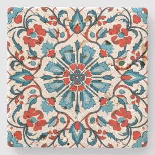 Dessous-de-verre En Pierre Créez Votre Propre Floral Écarlate Méditerranéen T