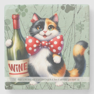 Dessous-de-verre En Pierre Créez Votre Propre Mr Kitty Calicot Amusant et Joy